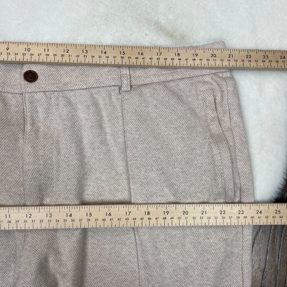 Lands' End Pants XXL Tapered Ankle Cream Beige Herringbone Stretch Knit Women's - Picture 7 of 11